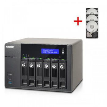 NAS QNAP Turbo-Station TS-653 Pro-8G          3x 1 TB NAS-Festplatten im Bundle