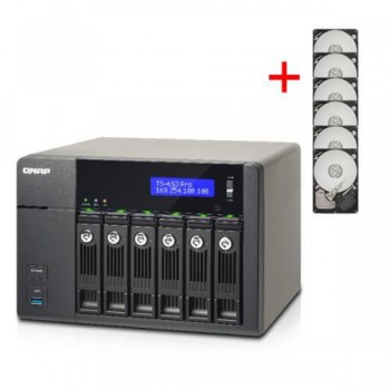 NAS QNAP Turbo-Station TS-653 Pro-8G          6x 2 TB NAS-Festplatten im Bundle